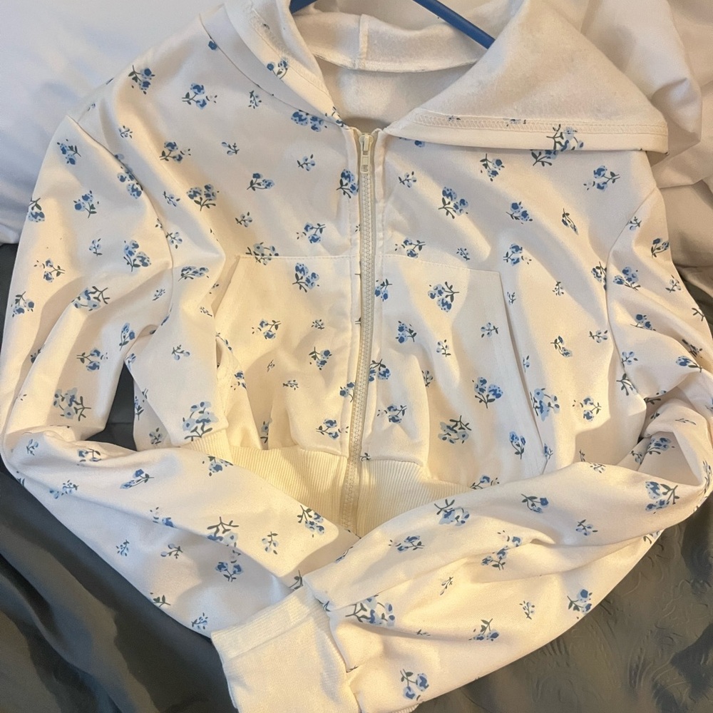 Floral Zip-Up Hoodie